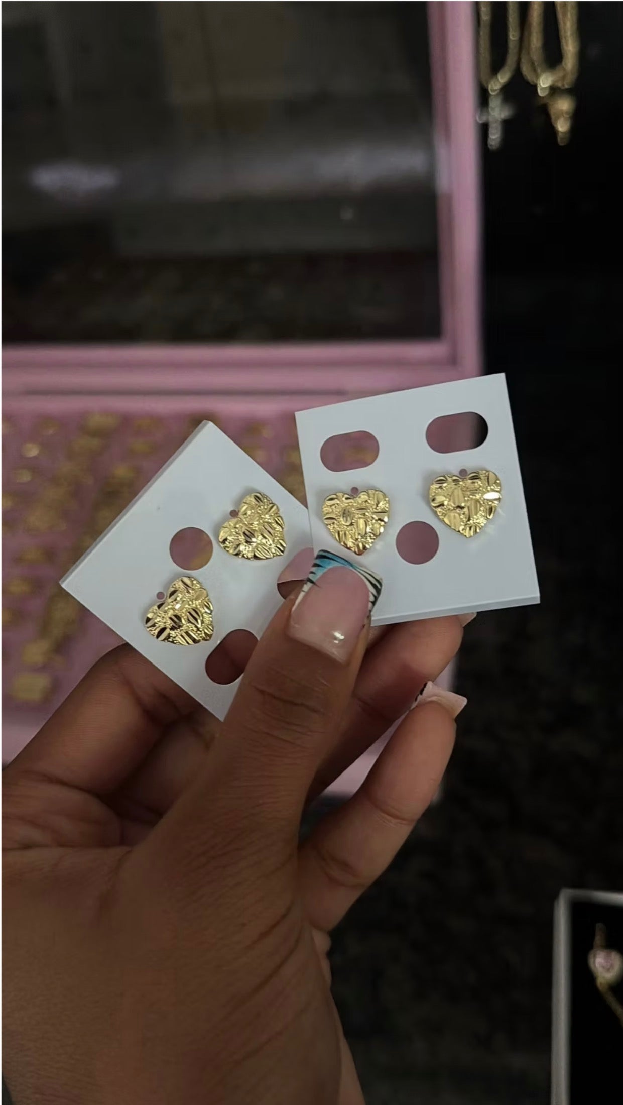 Nugget Heart studs