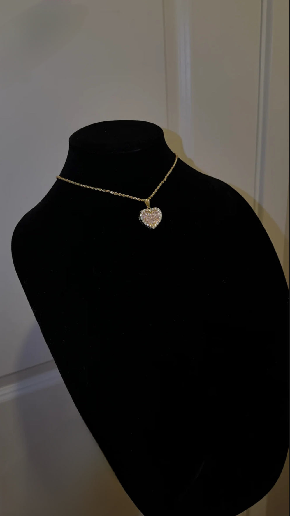 Pink Iced Out HRT Necklace