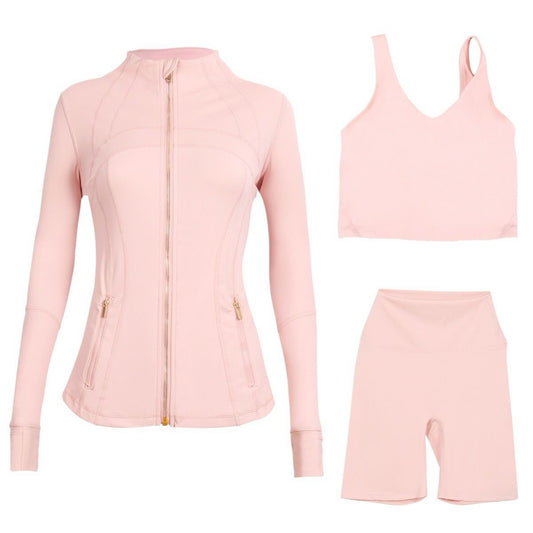 Pink Rose Gold Shorts Top Set